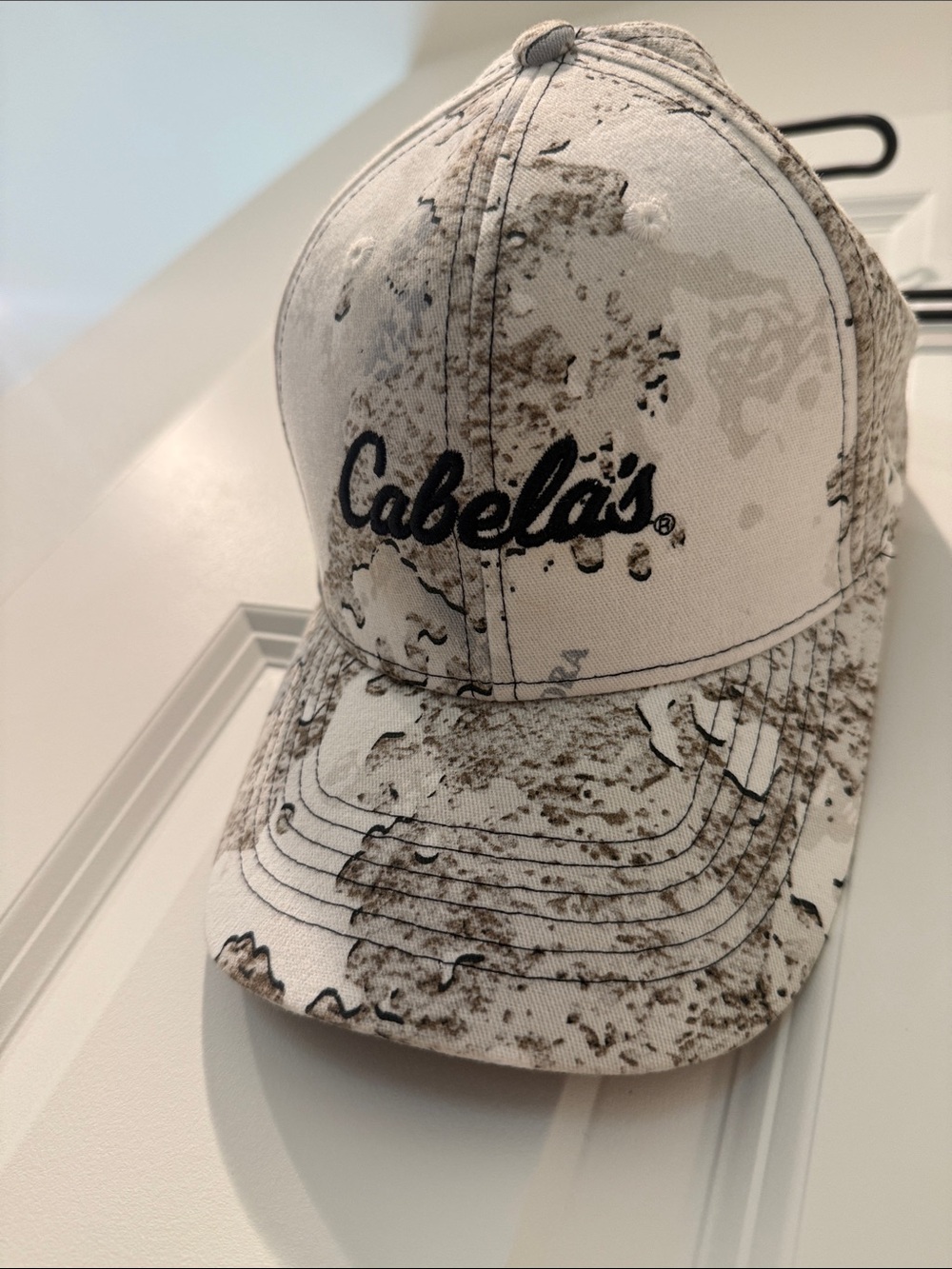 Cabela's White & Brown Camo Trucker Cap